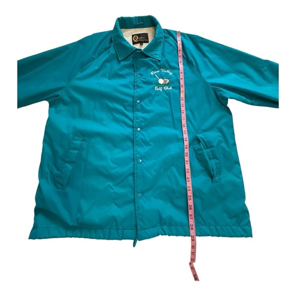 Vintage Coaches Jacket Nylon Snap Button Drawstring Waist Coat  - Size XL - Picture 9 of 14